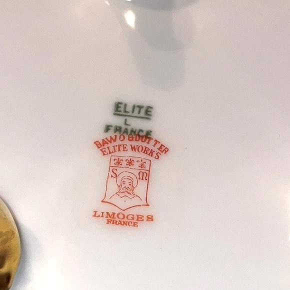 Limoges France Antique Three Footed Elite Works Floral Bowl EUC - Picture 6 of 7